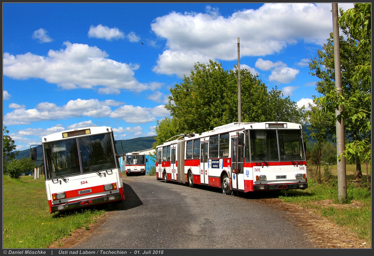 Uście nad Łabą, Škoda 15Tr02/6 Nr 524; Uście nad Łabą, Škoda 15Tr02/6 Nr 501