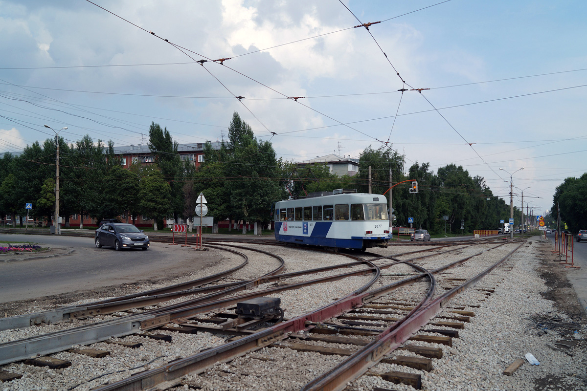 Барнаул, Tatra B3DM КВР Барнаул № 3077; Барнаул — Капитальный ремонт узла А.Петрова-С-Западная