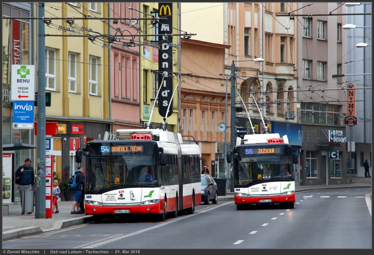 Усти-над-Лабем, Škoda 27Tr Solaris III № 619; Усти-над-Лабем, Škoda 28Tr Solaris III № 414