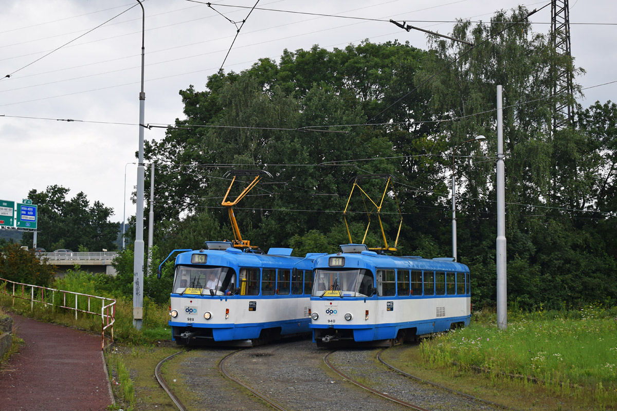 Острава, Tatra T3SUCS № 940; Острава, Tatra T3G № 988