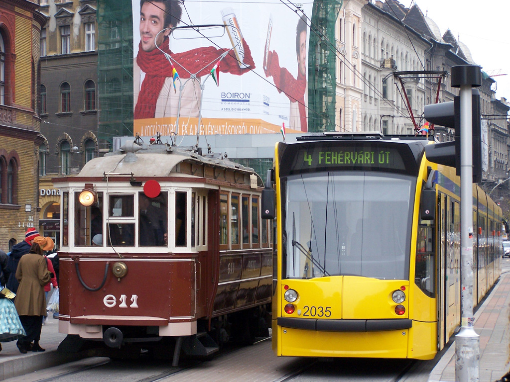 Будапешт, BKVT S (Schlick) № 611; Будапешт, Siemens Combino Supra NF12B № 2035