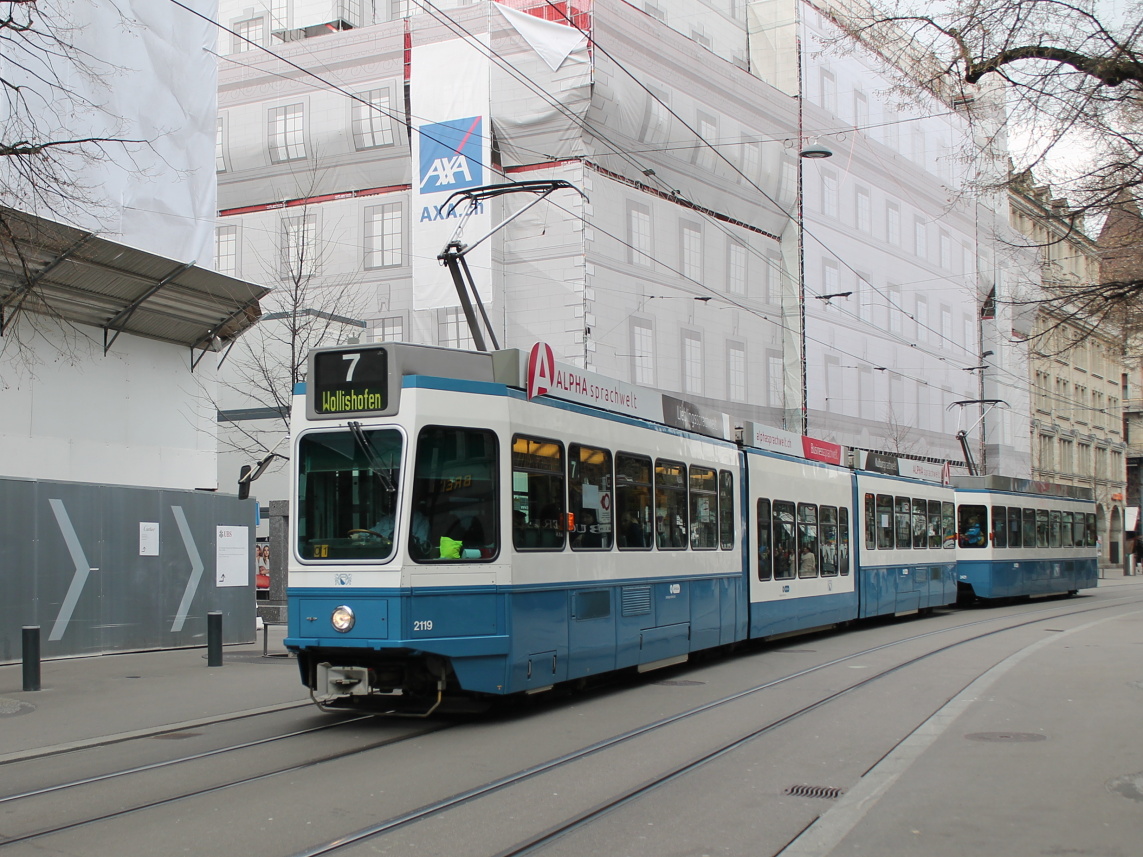 Цюрих, SWP/SIG/ABB Be 4/8 "Tram 2000 Sänfte" № 2119
