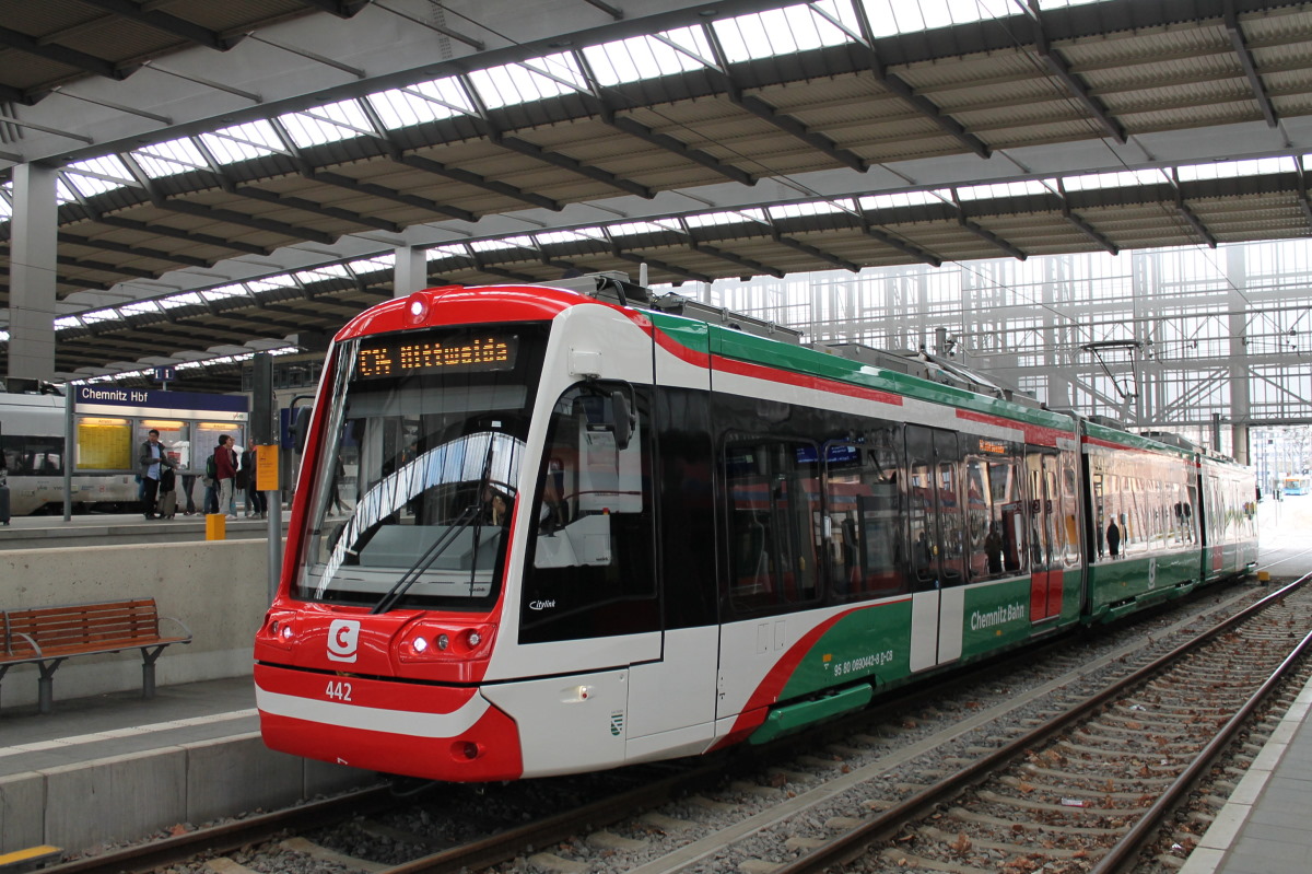 Хемниц, Vossloh Citylink № 442; Хемниц — Трамвайно-железнодорожная система «Хемницер Модель»