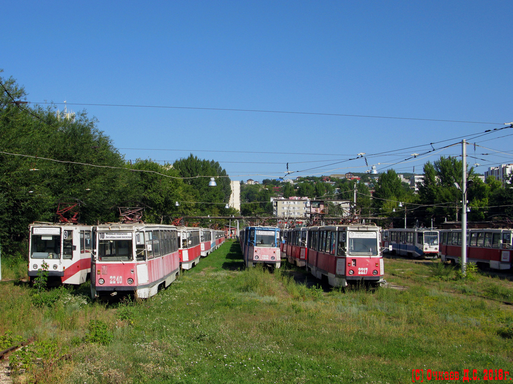Саратов, 71-605 (КТМ-5М3) № 2240; Саратов, 71-605 (КТМ-5М3) № 2217; Саратов — Заводское трамвайное депо