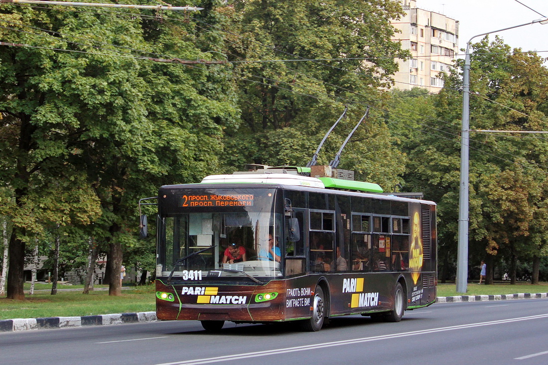 Харьков, ЛАЗ E183A1 № 3411