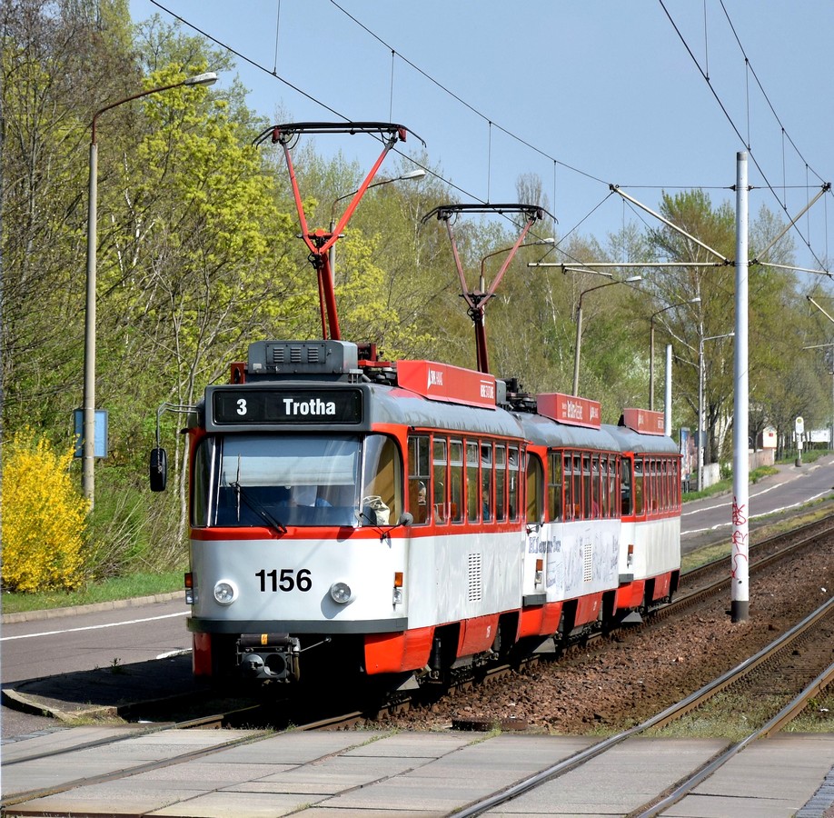 Галле, Tatra T4DC № 1156; Галле, Tatra T4DC № 1221; Галле, Tatra B4DC № 222