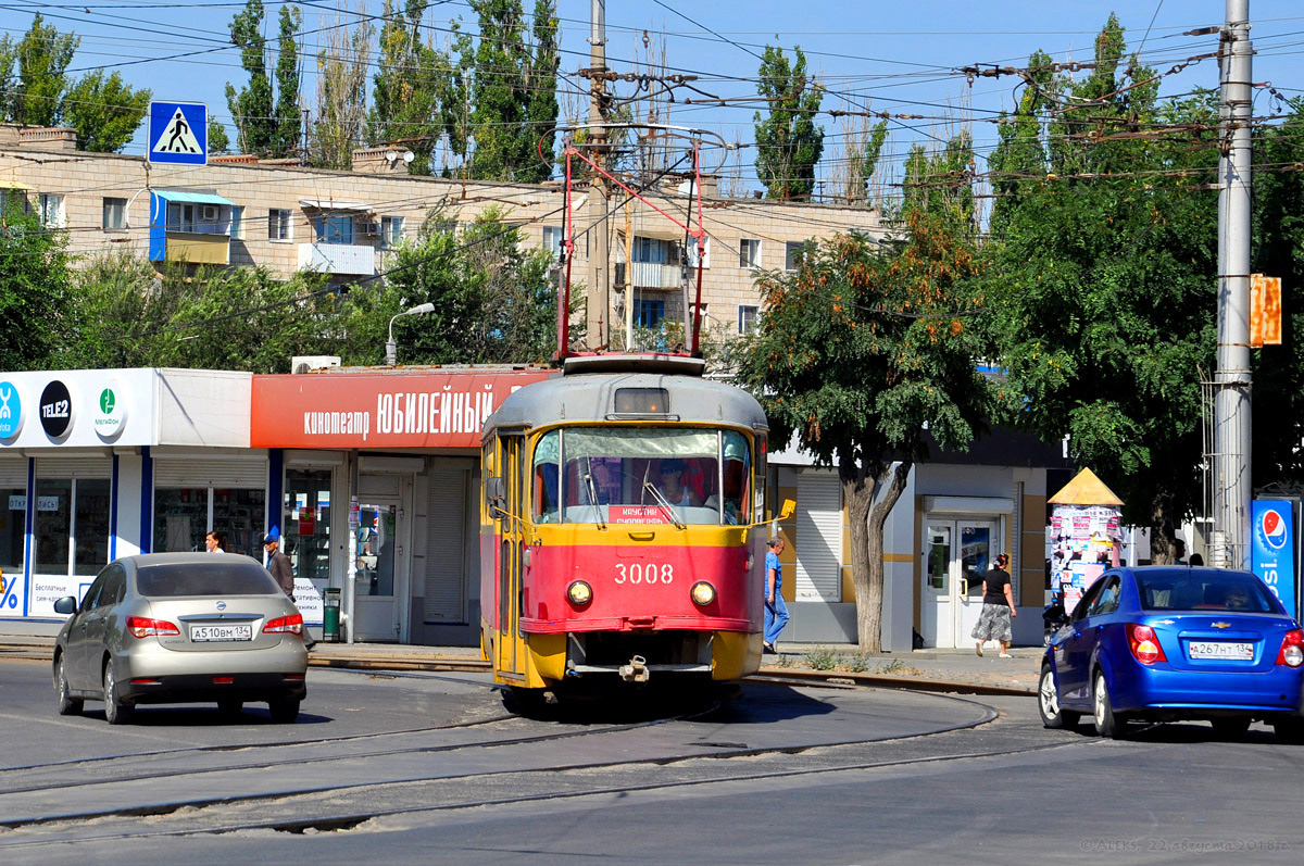 Волгоград, Tatra T3SU (двухдверная) № 3008