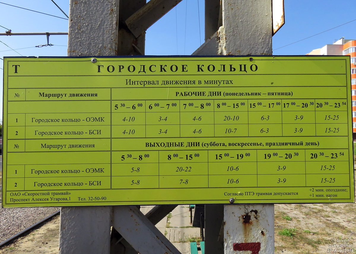 Старый Оскол — Информационные таблички, расписания и объявления