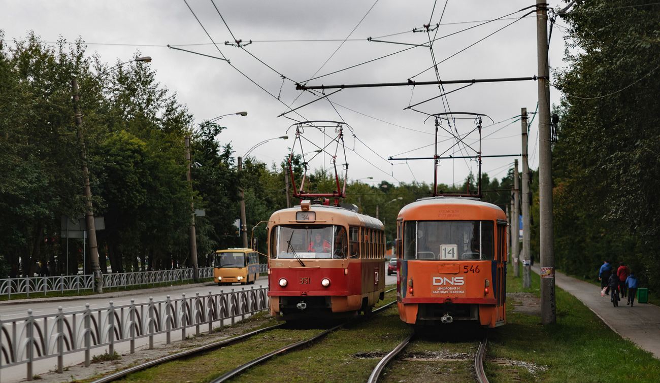 Екатеринбург, Tatra T3SU № 351; Екатеринбург, Tatra T3SU № 546