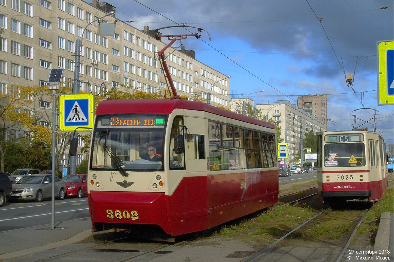 Санкт-Петербург, ЛМ-68М2 (мод. СПб ГЭТ) № 3602; Санкт-Петербург, ЛВС-86К № 7025