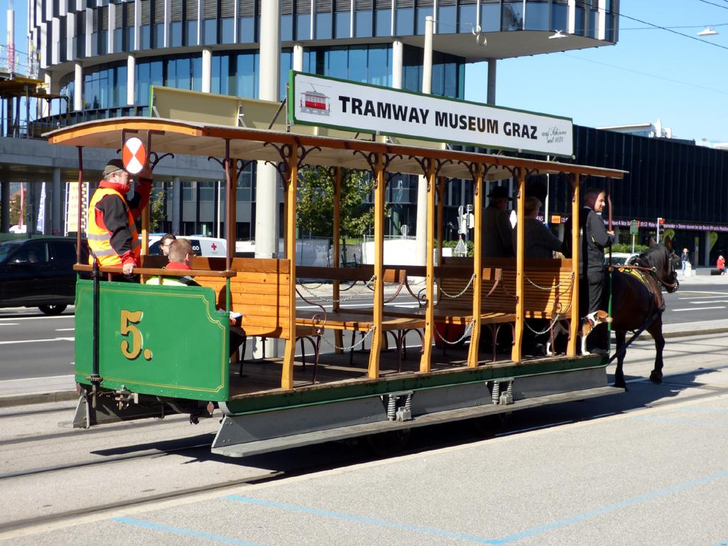 Gracas, Horse car nr. 5; Gracas — 140 Jahre Strassenbahn Graz