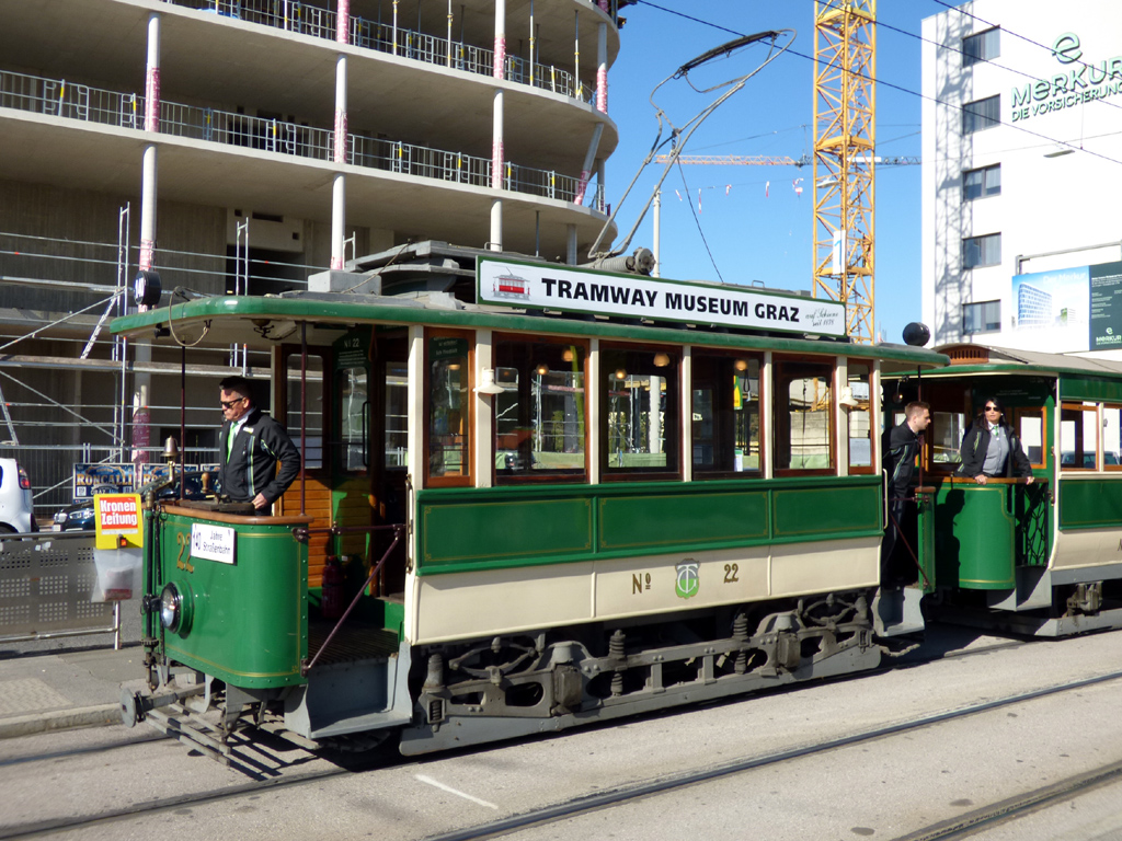 Graz, Graz 2-axle motor car Nr. 22; Graz — 140 Jahre Strassenbahn Graz