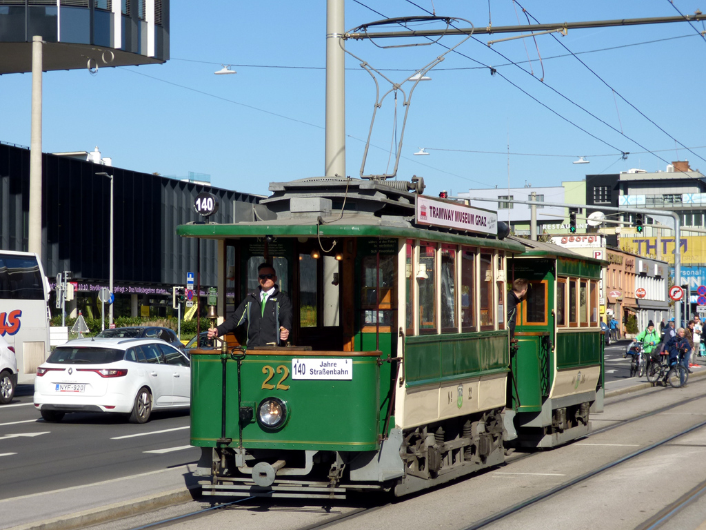 Graz, Graz 2-axle motor car Br. 22; Graz — 140 Jahre Strassenbahn Graz