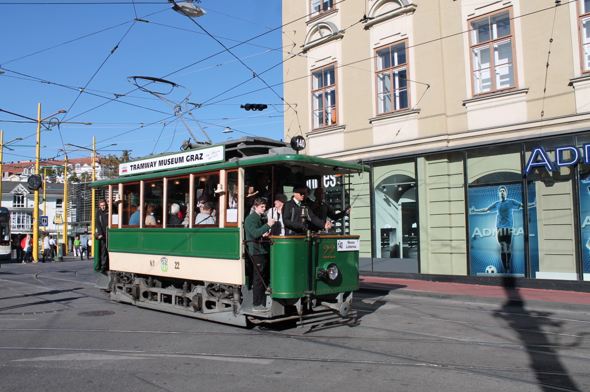 Грац, Двухосный моторный Graz № 22; Грац — 140 лет трамвая в Граце