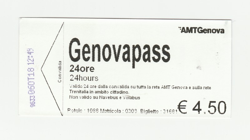 Генуя — Проездные документы
