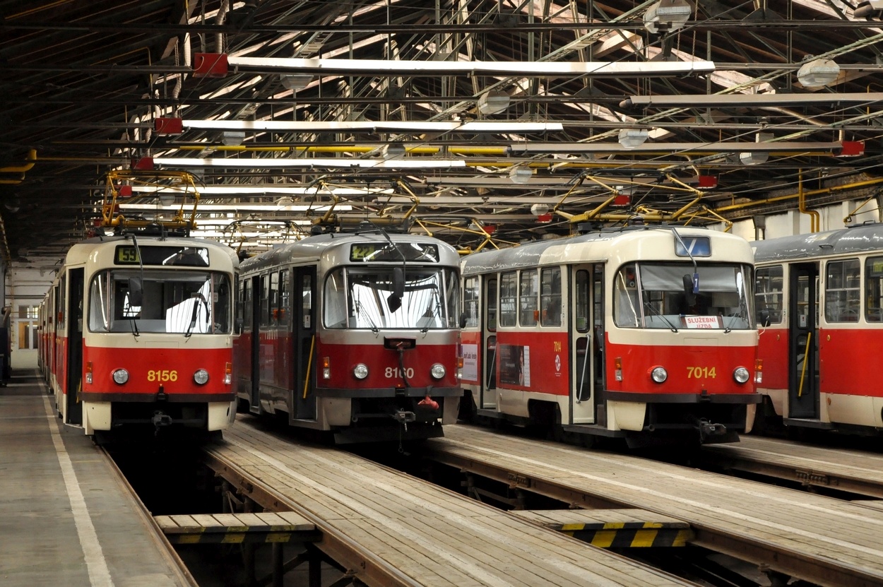 Prague, Tatra T3R.PV № 8156; Prague, Tatra T3R.PV № 8160; Prague, Tatra T3SU № 7014