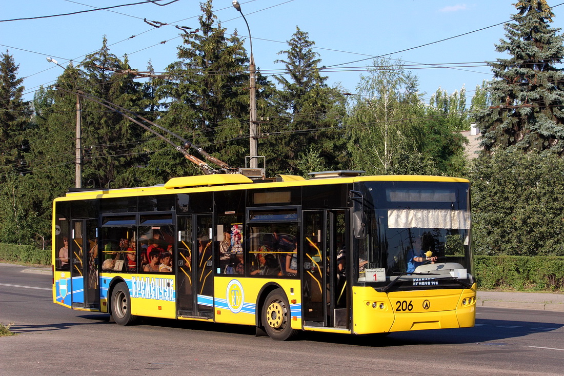 Кременчуг, ЛАЗ E183D1 № 206
