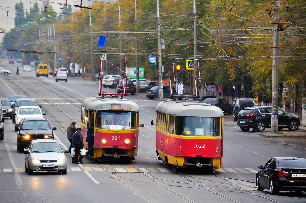 Volgograd, Tatra T3SU (2-door) Br. 3011; Volgograd, Tatra T3SU (2-door) Br. 3022