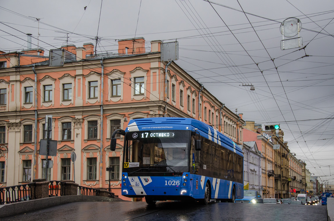 Санкт-Петербург, Тролза-5265.08 «Мегаполис» № 1026 Санкт-Петербург, Тролза-5265.08 «Мегаполис» № 1026