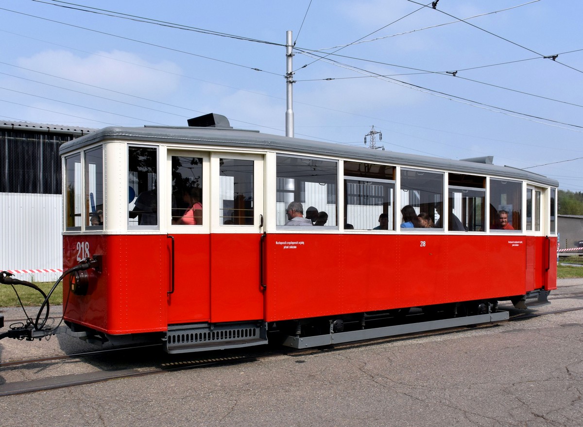 Ostrawa, KPS 2-axle trailer car Nr 218; Ostrawa — Ostrava public transport workers' day 2018