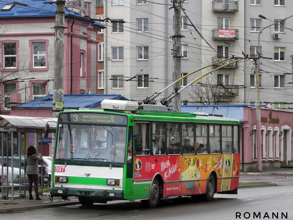 Львов, Škoda 14TrM № 597