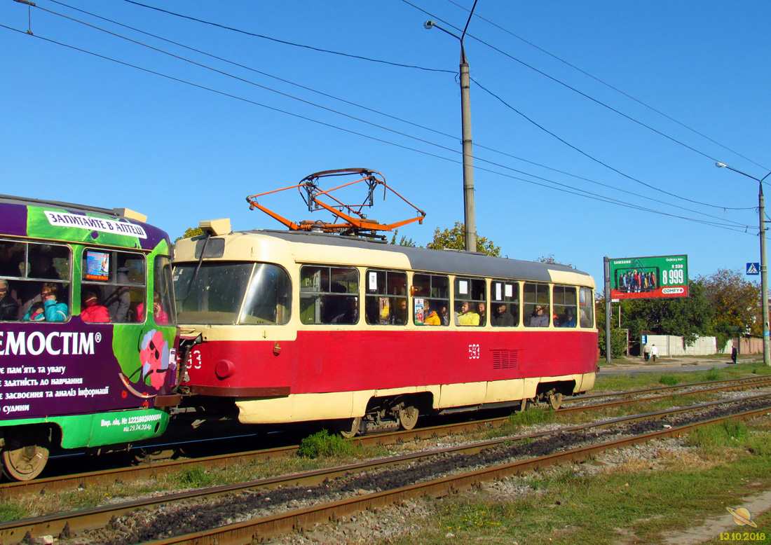Харьков, Tatra T3SU № 593