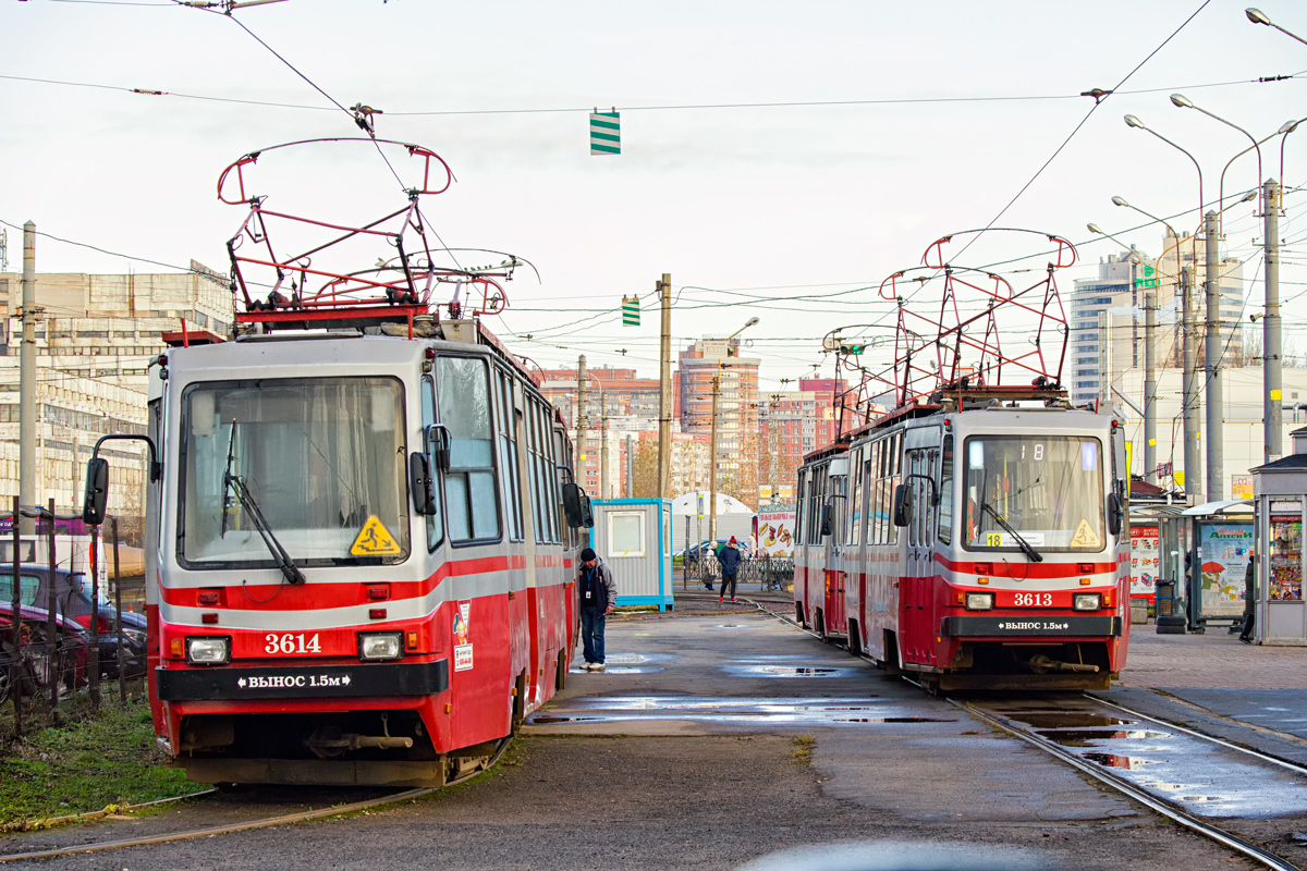 Санкт-Петербург, ТС-77 № 3614; Санкт-Петербург, ТС-77 № 3613; Санкт-Петербург — Конечные станции и разворотные кольца
