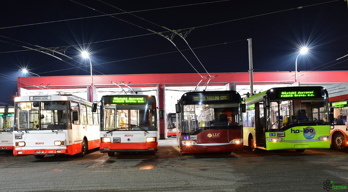 Опава, Škoda 15Tr11/7 № 81; Опава, Škoda 21Tr № 83; Опава, Solaris Trollino II 12 AC № 85; Опава, Solaris Trollino II 12 DC № 84