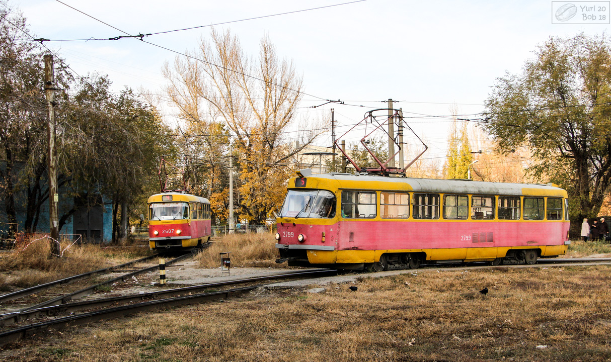 Волгоград, Tatra T3SU (двухдверная) № 2607; Волгоград, Tatra T3SU № 2799