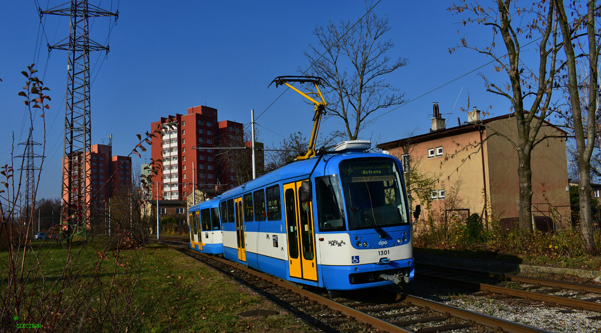 Острава, Tatra T3R.EV № 1301; Острава, VV60LF № 301; Острава — 17.11.2018 — Спецрейс на трамваи Т3R.EV №1301 с прицепом VV60LF №301