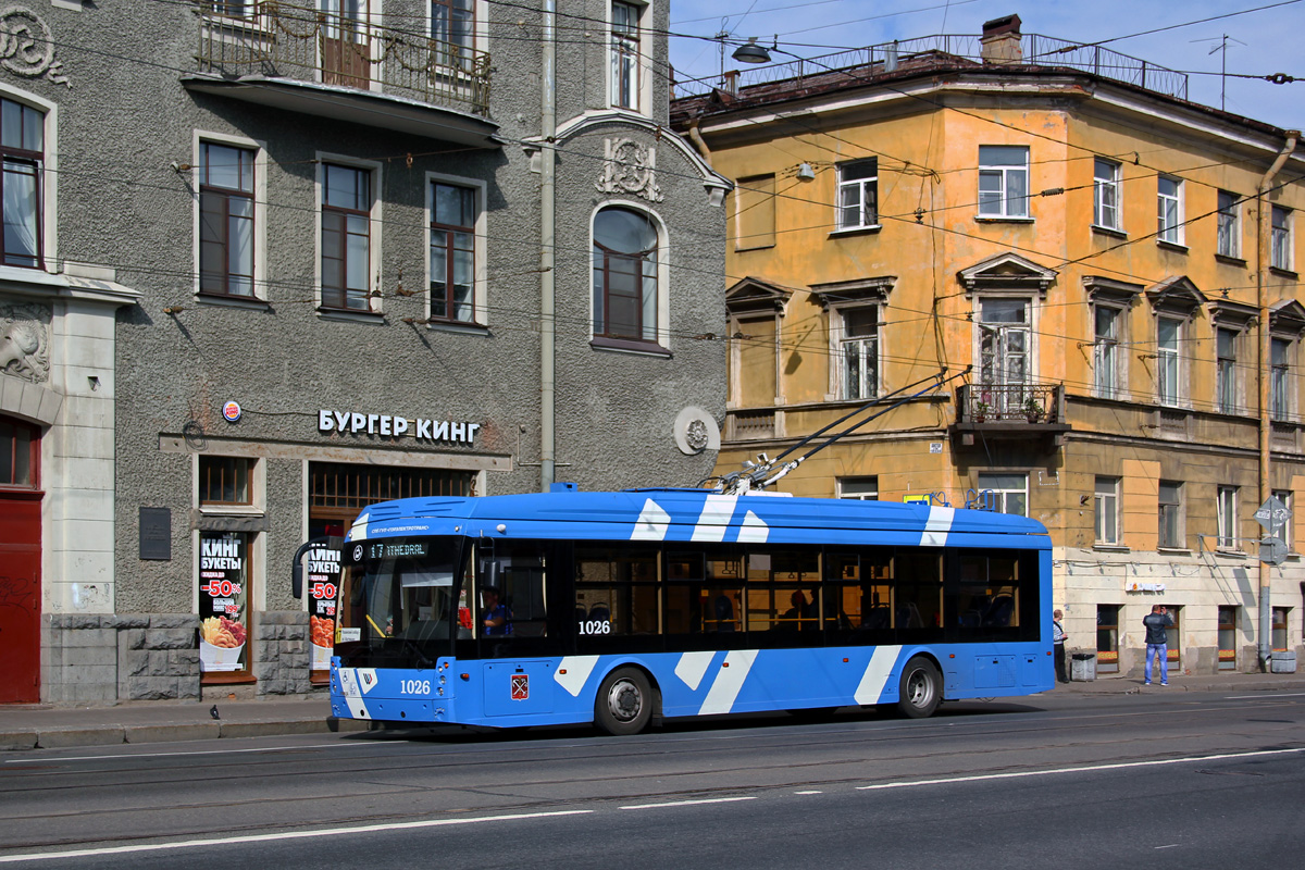 Санкт-Петербург, Тролза-5265.08 «Мегаполис» № 1026 Санкт-Петербург, Тролза-5265.08 «Мегаполис» № 1026