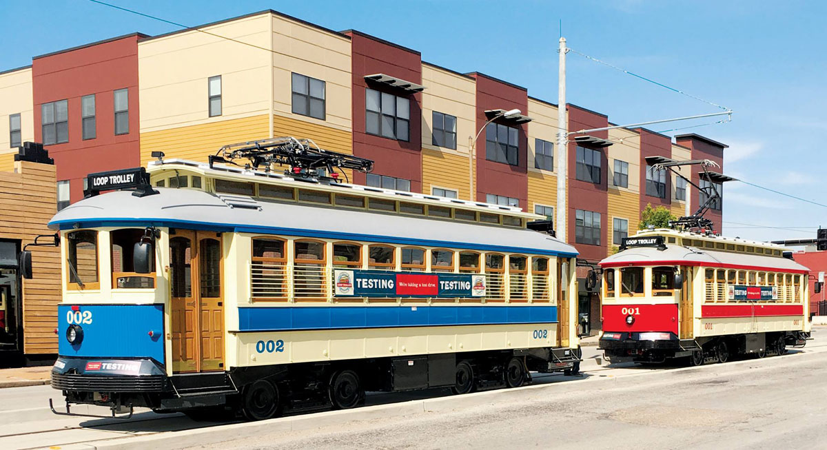 Сент-Луис, Gomaco Replica № 002; Сент-Луис, Gomaco Replica № 001; Сент-Луис — The Loop Trolley — тестирование вагонов