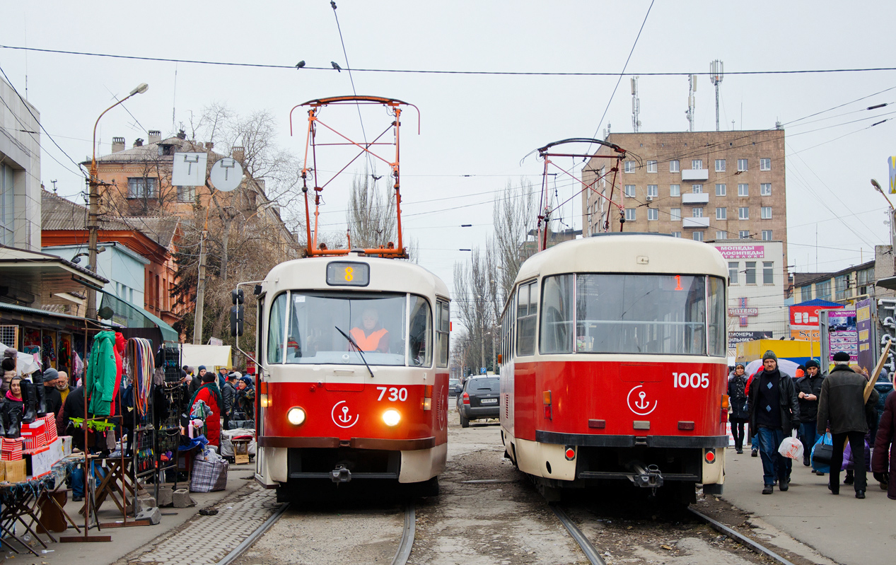 Мариуполь, Tatra T3A № 730; Мариуполь, Tatra T3SUCS № 1005