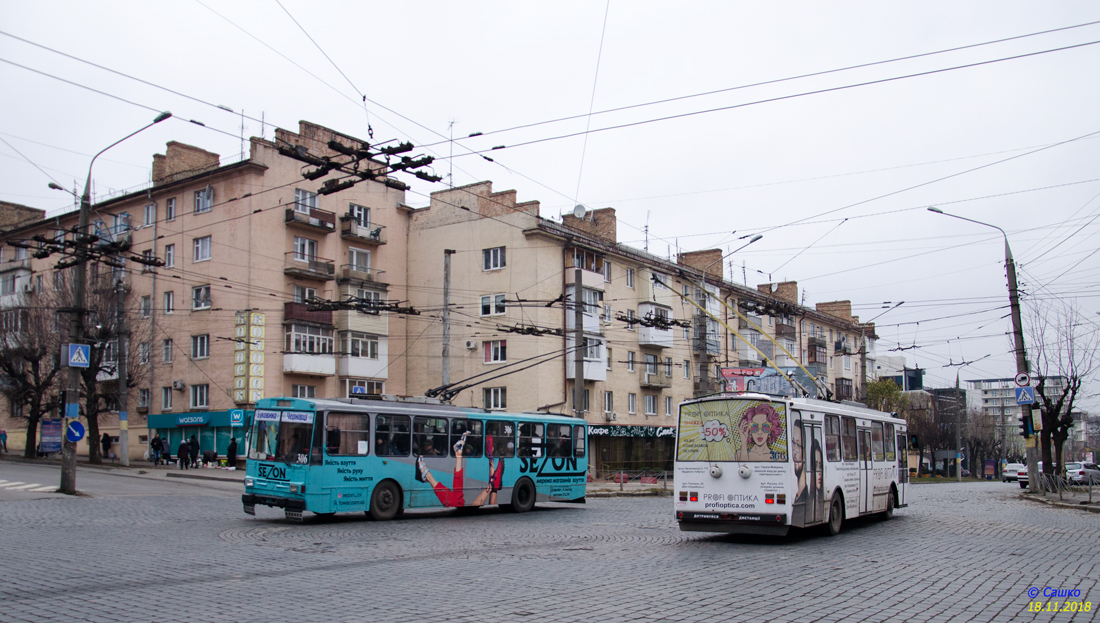 Tšernivtsi, Škoda 14Tr89/6 № 306; Tšernivtsi, Škoda 14TrR № 366