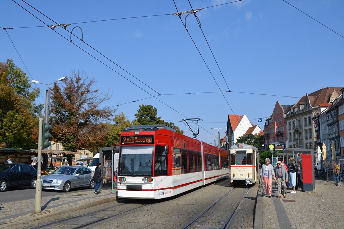Эрфурт, Duewag MGT6DE № 606; Эрфурт, Gotha G4-65 № 190