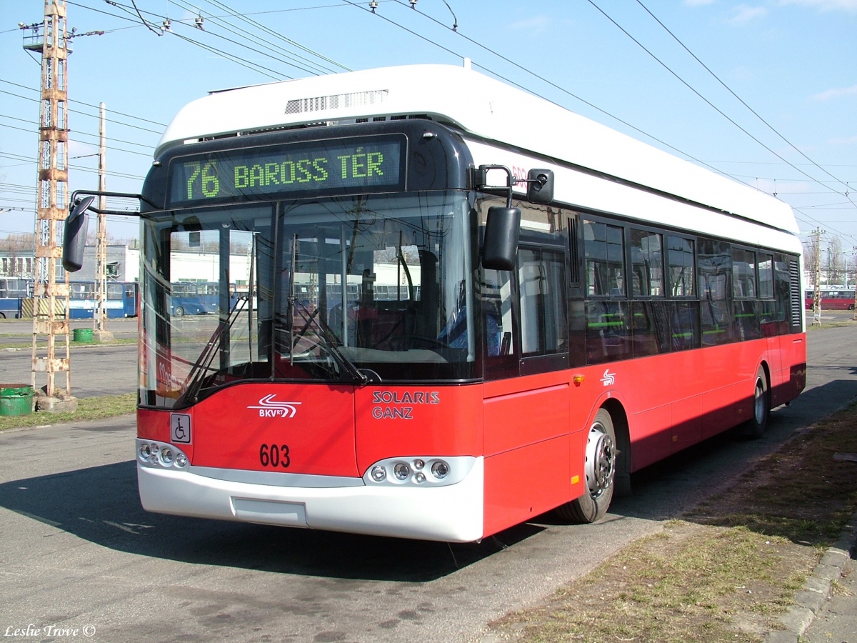 ბუდაპეშტი, Solaris Trollino II 12 Ganz B № 603; ბუდაპეშტი — Trolleybus depot ბუდაპეშტი, Solaris Trollino II 12 Ganz B № 603; ბუდაპეშტი — Trolleybus depot