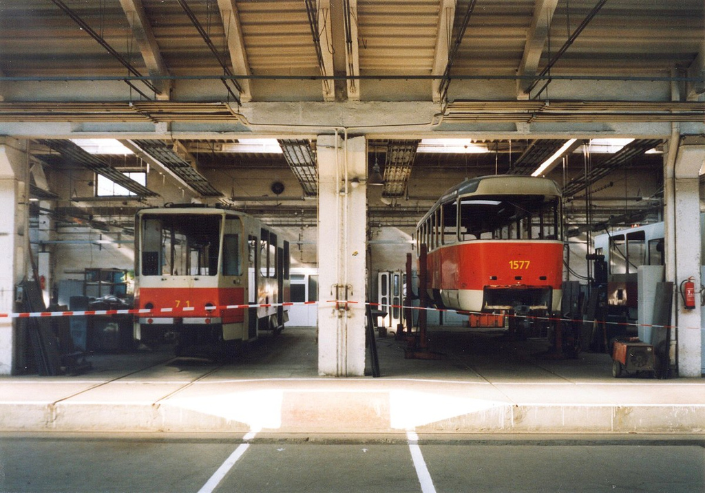 Брно, Tatra T3M № 1577; Брно, Tatra KT8D5 № 1701