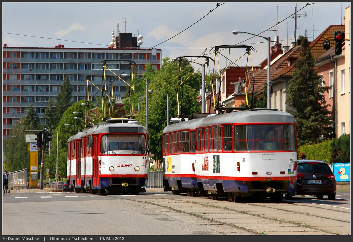 Оламаўц, Tatra T3 № 141; Оламаўц, Tatra T3R.P № 147 Оламаўц, Tatra T3 № 141; Оламаўц, Tatra T3R.P № 147