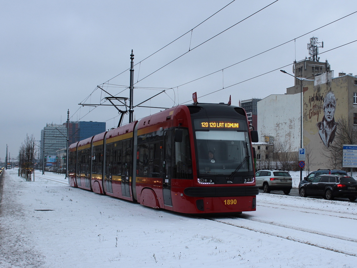 Lodz, PESA Swing 122NaL č. 1890; Lodz — 120 years of public transport in Łódź — 16.12.2018