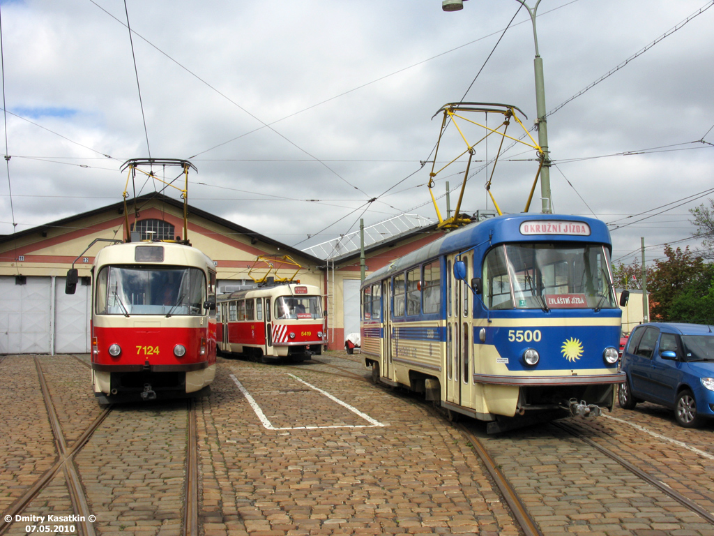 Прага, Tatra T3SUCS № 7124; Прага, Tatra T4YU № 5500