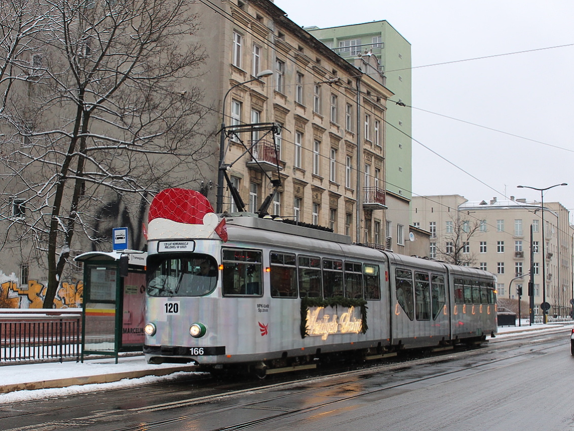 Лодзь, Duewag GT8NF № 166; Лодзь — 120 лет общественному транспорту в Лодзи — 16.12.2018