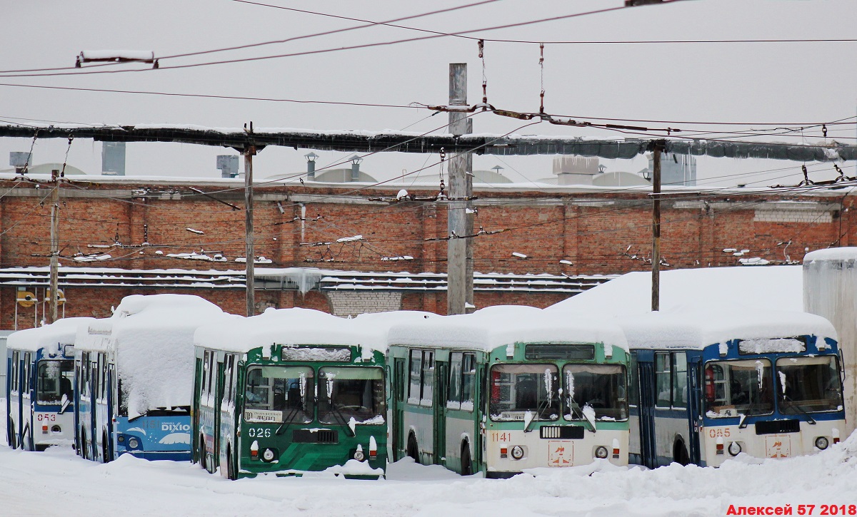 Орёл, ЗиУ-682Г-016  [Г0М] № 026; Орёл, ЗиУ-682Г-016.05 № 1141; Орёл, ЗиУ-682Г-016  [Г0М] № 085; Орёл — Троллейбусное депо