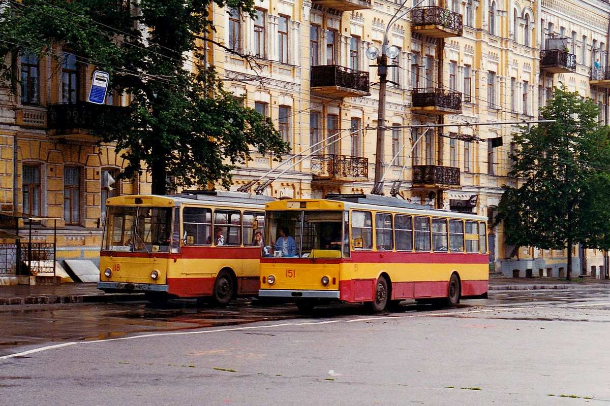 Киев, Škoda 14Tr02 № 151; Киев, Škoda 14Tr04 № 118; Киев — Исторические фотографии