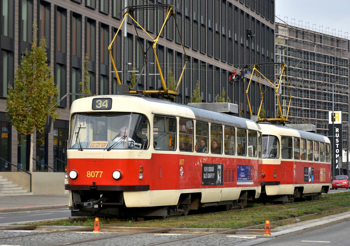 Прага, Tatra T3M2-DVC № 8077