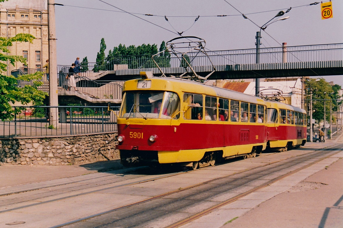 Киев, Tatra T3SU № 5901; Киев — Исторические фотографии; Киев — Трамвайные линии: Закрытые линии