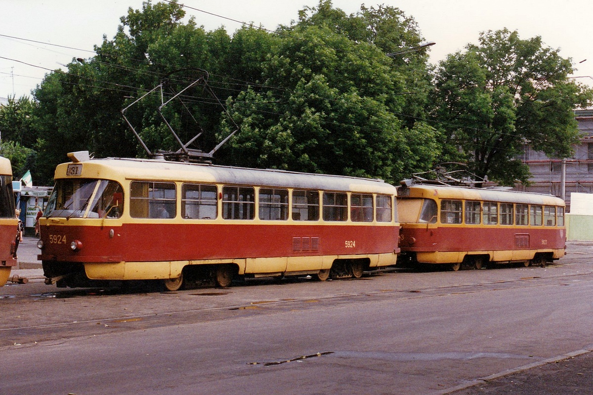 Киев, Tatra T3SU № 5924; Киев, Tatra T3SU № 5923; Киев — Исторические фотографии; Киев — Трамвайные линии: Закрытые линии