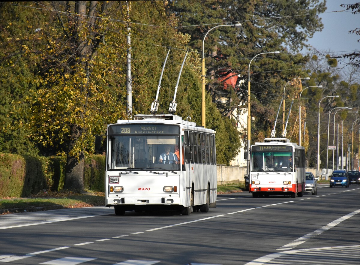 Опава, Škoda 14Tr17/6M № 75; Опава, Škoda 14Tr17/6M № 78; Опава — 35 лет с вами — символическое прощание с троллейбусами 14Tr(M) / 35 let s Vami — symbolické rozlouceni s trolejbusy 14Tr(M)