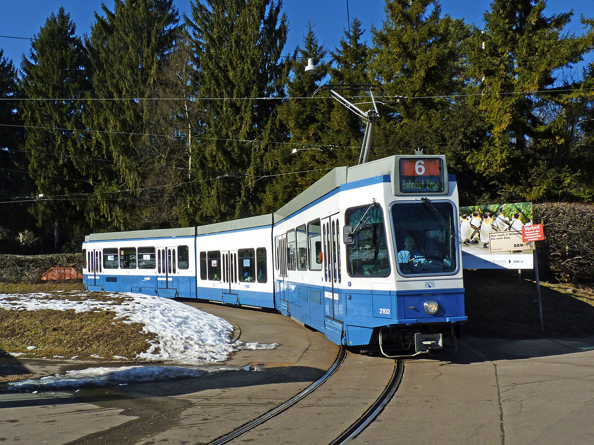 Цюрих, SWP/SIG/ABB Be 4/8 "Tram 2000 Sänfte" № 2102