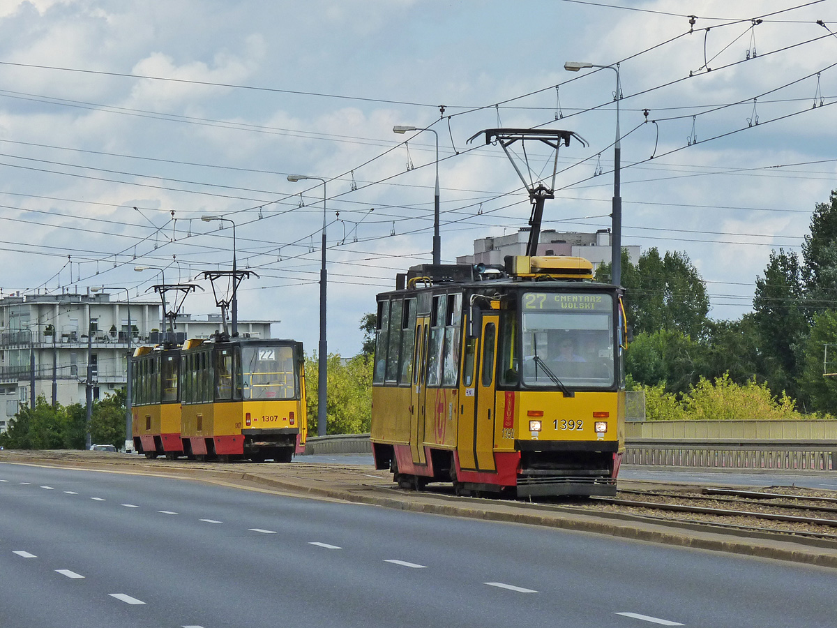 Варшава, Konstal 105Na № 1307; Варшава, Konstal 105Ni № 1392