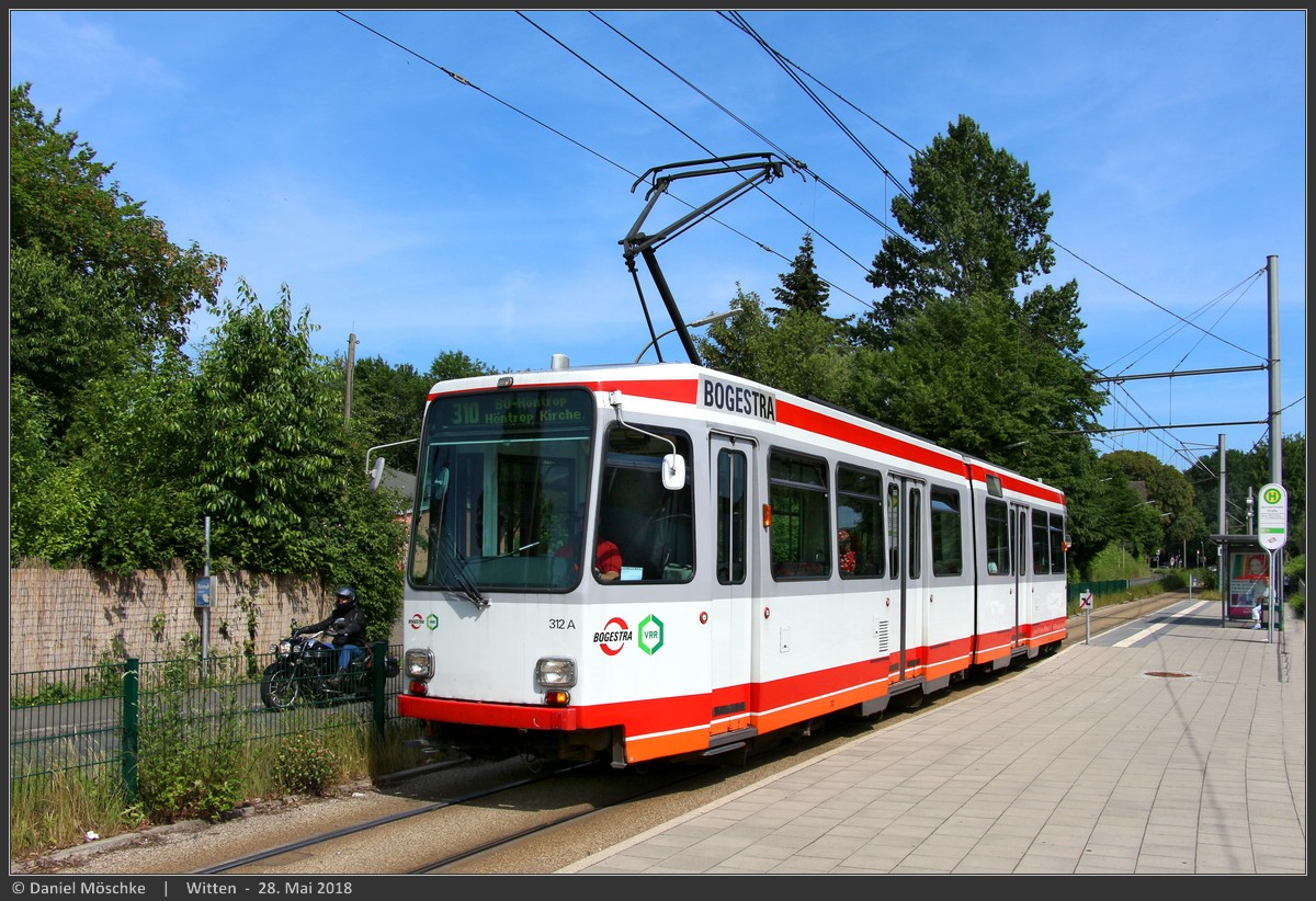 Bochum – Gelsenkirchen, Duewag M6S č. 312 Bochum – Gelsenkirchen, Duewag M6S č. 312